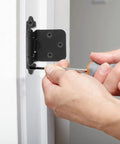 Installing black spring hinges for cabinet doors with dampers smooth closing self closing hardware 1.4mm thick