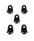 Five matte black mounting clips designed for the Ultra Slim Electric Radiator Fan Sick High Output Cooling Blower installation.