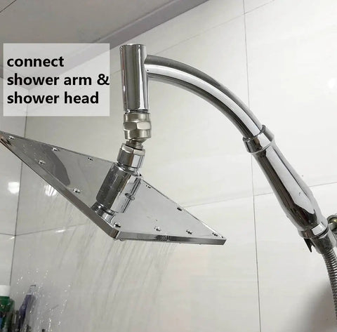 Shower Head Swivel Ball Joint Adapter, Adjustable Connector For Angles, 1 Inch Extension, Brushed Nickel Finish, Wide Swivel Range, Keeps Flow Free, Easy Install, Universal Fit connecting shower arm and head