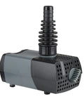 Black and gray submersible pond fountain pump with hose connection
