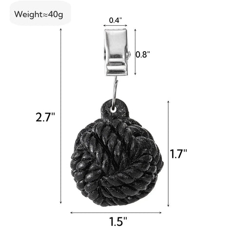 Six Pack Black Tablecloth Weights With Resin Round Ball Hangers And Metal Clips Heavy Duty Cloth Clips For Outdoor Parties
