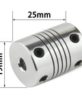 Flexible coupling, part of the Two Lead Screws Pack 300mm 8mm Lead Screws with stainless steel threaded rod and two flexible couplings.