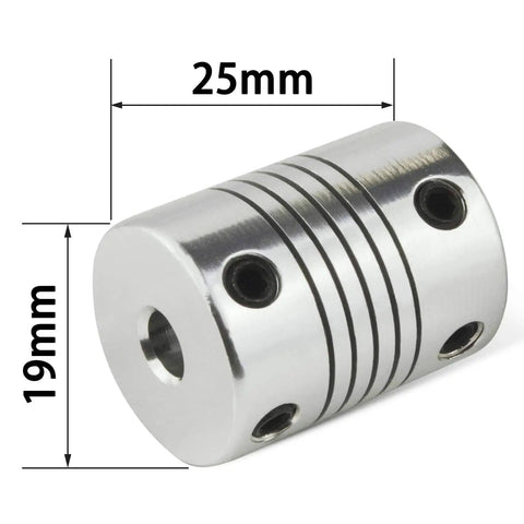 Flexible coupling, part of the Two Lead Screws Pack 300mm 8mm Lead Screws with stainless steel threaded rod and two flexible couplings.