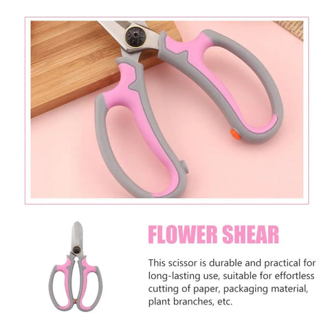 Pink Flower Shears For Easy Pruning And Plant Care No Fuss Garden Tool With Safety Handle Lightweight Trimming Scissors For Gardening And Home Maintenance Boss Level Cut For Flowers And Branches, pink stainless steel