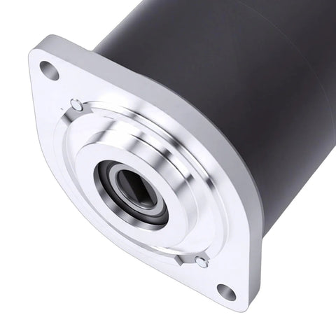 Haofy RV leveling hydraulic pump motor front view with silver mounting flange