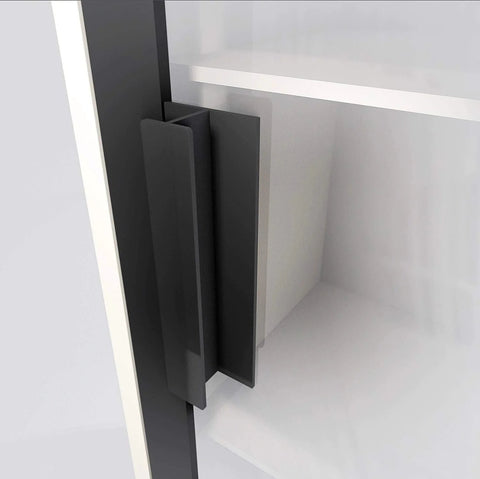 Self Adhesive Edge Finger Pull Door Handle 2 Pack Peel And Stick No Drill Installation on glass cabinet door