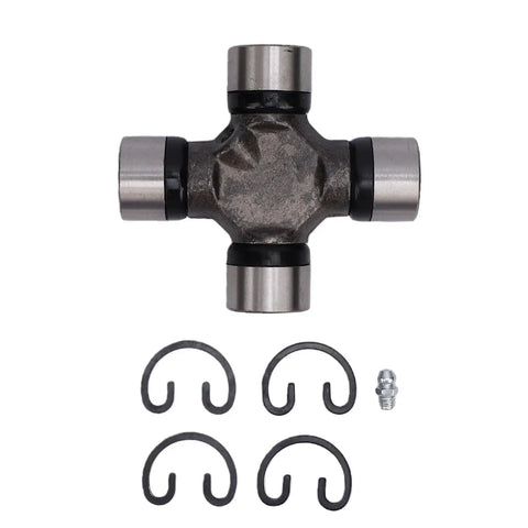 Universal Joint Kit For Spicer 1310 1350 U Joints Built To Last Replacement With Strap And U Bolt Kit Heavy Duty Forged Steel Construction Easy Lubrication Via Side Grease Fitting Works With Auto Drive Systems, forged steel joint with strap clips and grease fitting