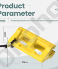 4 Inch Outboard Motor Steering Lock With Hydraulic Cylinder Stops For Boat, showing yellow lock dimensions and lanyard