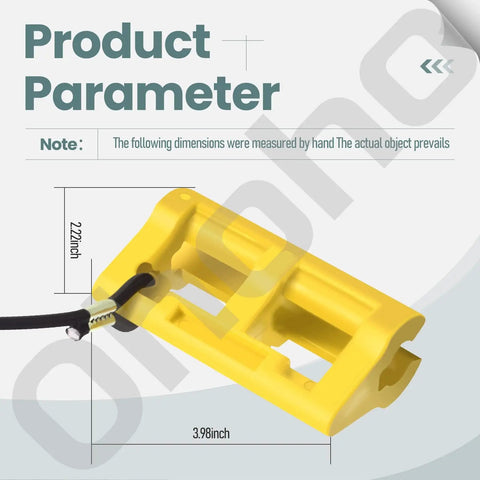 4 Inch Outboard Motor Steering Lock With Hydraulic Cylinder Stops For Boat, showing yellow lock dimensions and lanyard