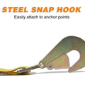 Steel snap hook from Heavy Duty Car Tie Down Kit With Snap Hooks 10,000 Lb Break Strength 3,333 Lb Working Load