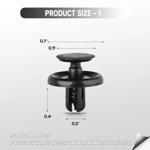 Close-up of a black plastic fastener from Engine Under Cover Clips And Fender Push Pin Rivets Kit 101 Pcs For Toyota And Lexus.