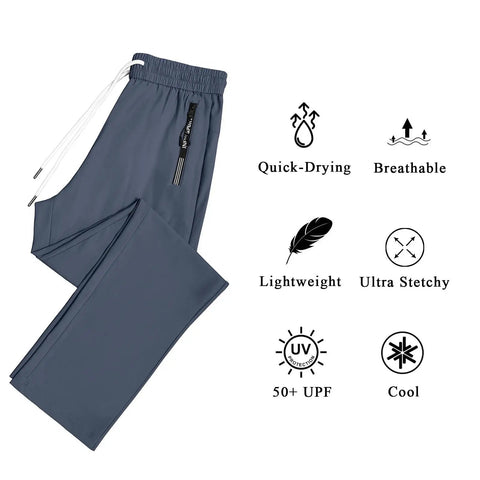 Lightweight Breathable Hiking Pants For Women Over 50 With Zipper Pockets Stretch Active Quick Dry Travel Pants For Camping Fishing And Workouts Comfortable Fit Navy Blue with quick-drying and lightweight icons.