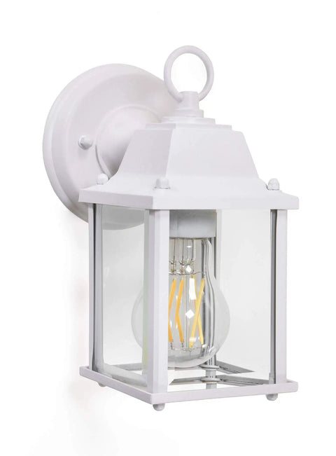 Outdoor Wall Porch Light 2 Pack Dope Traditional Style Sconce for Porches, white aluminum with beveled glass, mounted view
