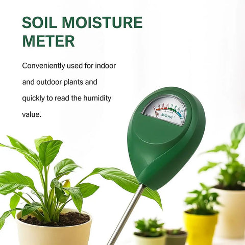 Moisture Meter For Plants And Soil Indoor Outdoor Hygrometer Sensor Kit Easy Soil Moisture Test For Garden Lawn Farm And Pots No Battery Needed Plug And Read Great For Saving Water And Healthier Plants shown with potted plants