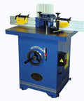Beefy 3HP Single Phase Woodworking Shaper With Cast Iron Table Full Cabinet Stand On Wheels and Locks One and a Quarter Inch Spindle
