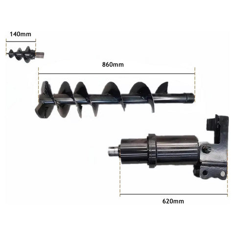 200mm Manganese Steel Excavator Earth Auger Attachment For Pile Drilling And Fence Post Holes Built Tough Heavy Duty