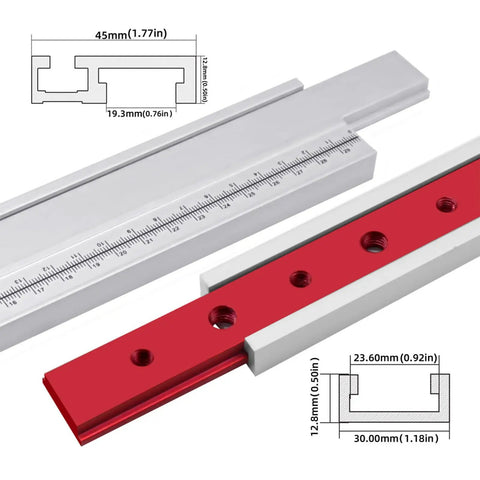 Heavy Duty T Slot Track Slider For Miter Jigs And Woodworking Projects Aluminum Anti Rust 300mm Guide Rail With Nut Attachment
