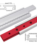 Aluminum T Slot Track Sliding Nut For Jigs And Fasteners with red 300mm anti-rust T-track and measurement diagram