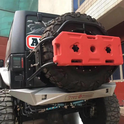 Red Spare Tire Mount Water Storage Tank Portable For All Vehicles 1 Gal Rugged PE Plastic UV Proof on SUV