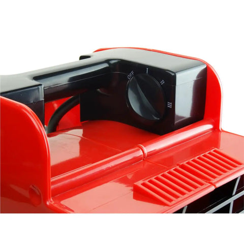 Close-up of control panel on Heavy Duty Floor Blower Fan With 3 Speed Motor 300 CFM Airflow Impact Resistant ABS Build
