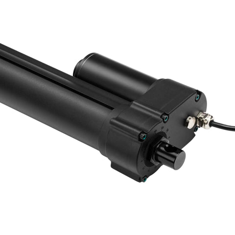 Close-up of 12V Heavy Duty Linear Actuator Beefy 10 Inch Stroke Up To 2023 Lbs Thrust IP67 Water Resistant with DC Motor for solar use