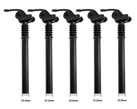 Adjustable Mountain Bike Suspension Seat Post Aluminum 300mm Length Fits 25.4mm 27.2mm 28.6mm 31.8mm 33.9mm for Most MTB Road BMX Electric Bikes