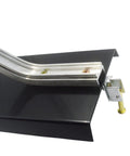Close-up of aluminum rail with bracket from Momentum Conservation System Ballistic Pendulum Air Track Kit for Collision Dynamics