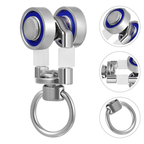 Heavy Duty Curtain Track Gliders 30 Pack with All Metal Bearings, showing smooth sliding pulleys for window and ceiling rails.