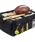 Car Trunk Backseat Organizer For SUV Eight Pocket Waterproof And Dustproof Cargo Net Storage with sports gear and tools