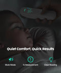 No Touch Forehead Thermometer 3 In 1 For Body Temperature, Room Humidity And Indoor Climate, Fast Infrared Scan In Under 1 Second, Medical-Grade Accuracy For Babies, Kids, And Adults, All-In-One Family Care Tool, measuring a baby's forehead