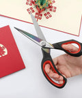 Two Pack Titanium Fabric Scissors Heavy Duty Tailor Shears, Ultra Sharp Rust Resistant Steel, Cuts Sixteen Layers Like Butter, All Purpose Sewing Scissors for Quilting Alterations Crafting and DIY Projects, cutting paper art