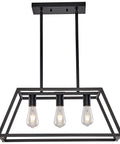 Island Pendant Light For Kitchen Black Four Light Modern Dining Room Fixtures Hanging Cage Linear Pendant Lights Farmhouse Style Dimmable