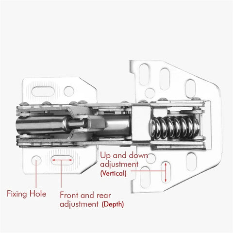 Soft Closing Cabinet Hinges With Hydraulic Dampers For Kitchen RV Camper And Car Doors Buffer Damper Quiet Self Closing Door Closer Furniture Hinge Hardware adjustable screw details
