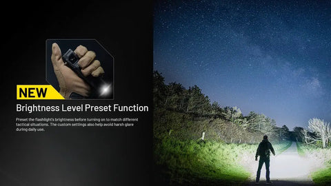 Ultra Slim EDC Flashlight With 3100 Lumens USB C Rechargeable Dual Switch Pocket Badass Light brightness preset in use