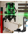 Laser Level L Shape Magnetic Bracket That Makes Leveling On A Tripod Easy And Hands Free, shown attached to a red pole