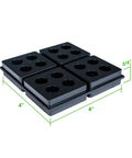 Heavy Duty 4 By 4 Inch Three Quarters Inch Thick Waffle Vibration Isolation Pads Set Of Four For HVAC Systems Air Compressors Washers Dryers And AC Units Built Tough To Kill Vibration And Noise On Heavy Machinery, shown stacked