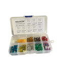 Awesome Auto Mini Blade Fuse Assortment Kit With Puller, 81-piece low profile fuses for vehicles, 5A to 35A. Protect wiring from overloads.