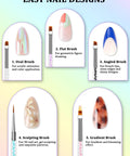 Easy nail designs featuring Pro Nail Art Tools Set For Press On Nails With Dual End Brushes And Dotting Tools guide.