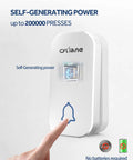 Self Powered Wireless Doorbell No Battery Needed Easy Plug In Cordless Chime With 1300ft Range button close-up, finger pressing