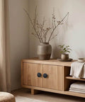 Ten Pack Matte Black Kitchen Cabinet Knobs on wooden cabinet doors