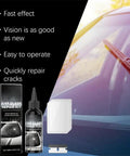 Windshield Crack Repair Kit With 2026 Upgrade Glass Repair Liquid For Chips And Cracks Do It Yourself Quick Fix, product packaging and tools.