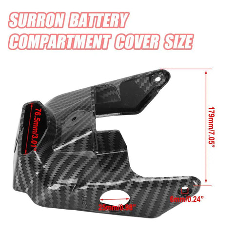 Imitation Carbon Fiber Battery Side Cover With Lock Guard For Light Bee X S X160 X260 Electric Dirt Bike Ebike Battery Wrap Protector Shield Tough PP Plastic
