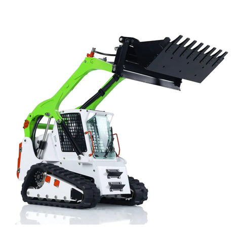 Badass Hella Smooth Large Scale RC Hydraulic Skid Steer Loader with durable metal build and hydraulic lifting arms.