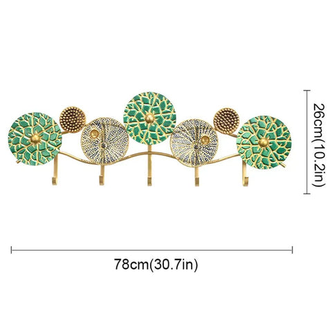 Built Like A Tank Wall Mount Coat Rack Featuring Curved Round Hooks 78cmx26cm in colorful design for entryway storage.