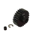 Pinion Gear 25T HD Mod1 Safe D5 for RC Cars ARA310972 with E-clip, side view showing tooth profile.