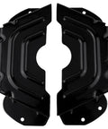 Heavy Duty 2 Spindle Pulley Guard Cover For 42 And 46 Inch Deck Mowers, Metal Shield Built To Last, black metal pair shown