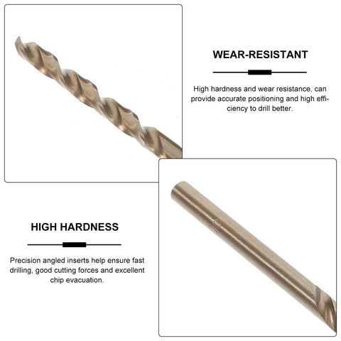 Top Tier M35 Cobalt Drill Bit Set For Hardened Steel And Stainless Metal Jobs twist bit, gold finish, wear-resistant