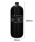 4500 Psi Carbon Fiber Scuba Tank 2L 122 Cu In 2000cc High Pressure Cylinder with dimensions for diving and air rifle use