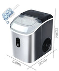 Quiet Countertop Nugget Ice Machine Packs Self Cleaning Tech And Instant Chill Power To Drop Snack Sized Pebble Ice in stainless steel design.