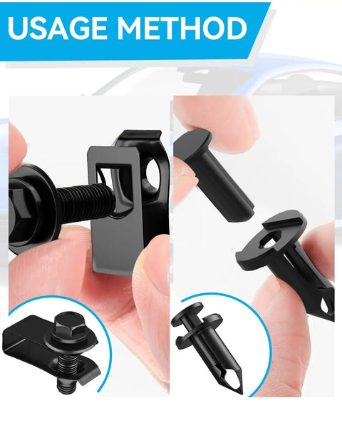 Usage of All In One 35 Piece Car Bumper Clip Kit With Body Bolts U Nuts And Fender Clips For Engine Splash Shield Front Bumper